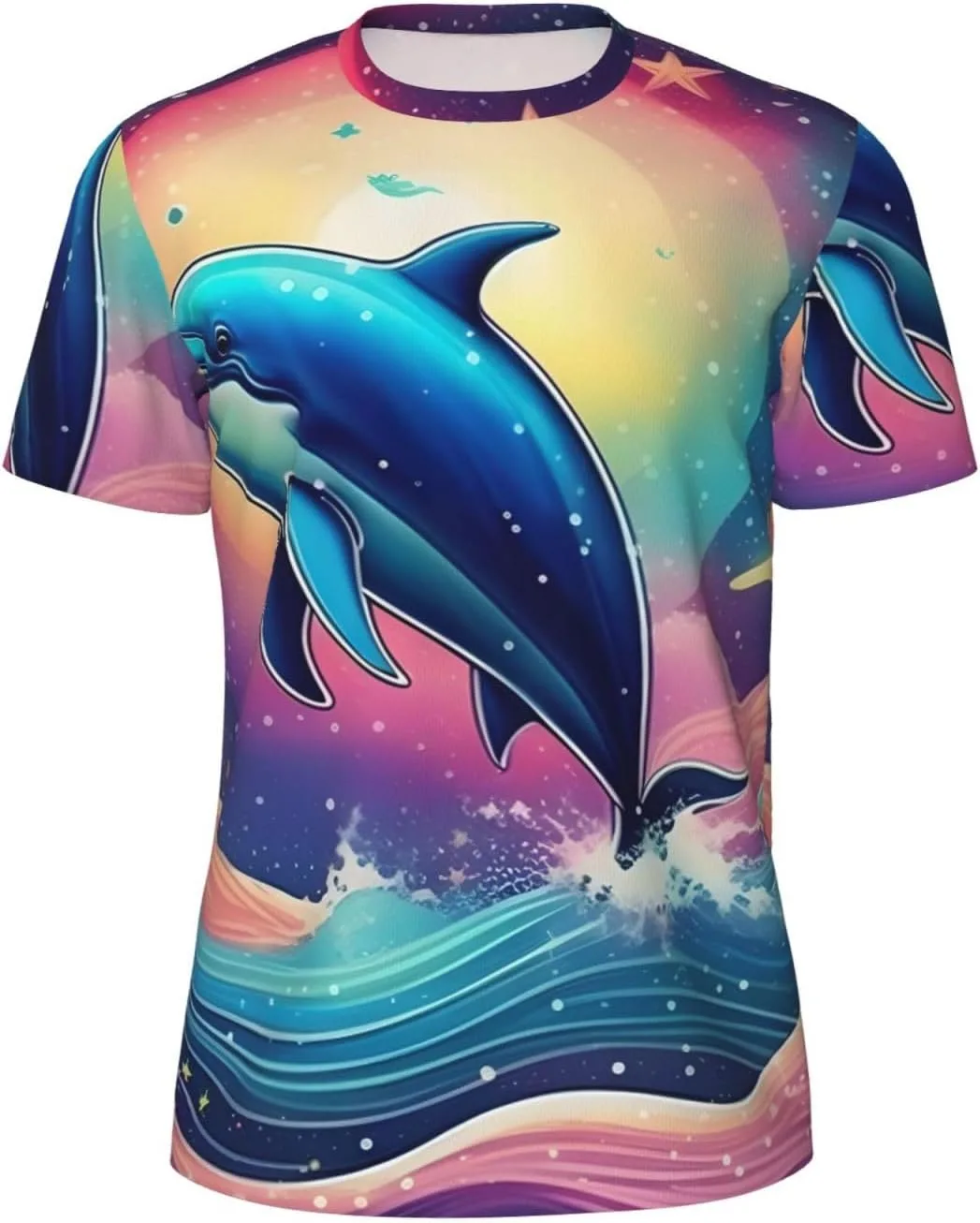 

Футболка мужская летняя с принтом "Звездное небо и дельфины" SDFHU