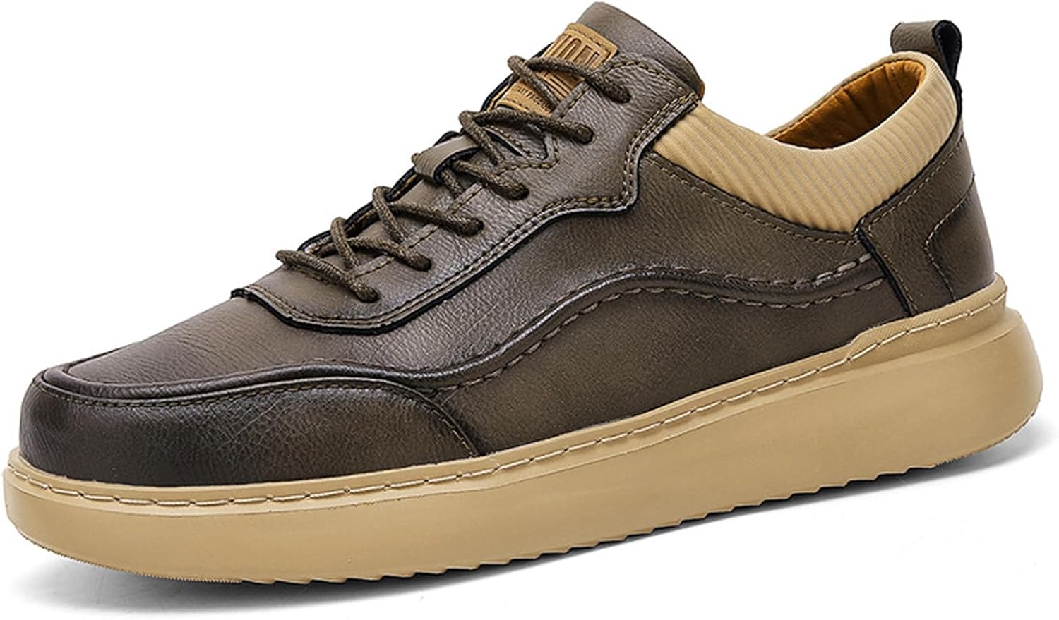 

Мужские повседневные оксфорды на платформе из натуральной кожи, классические ручной работы, с шнуровкой, с мягкой подошвой, с округлым носком, оксфорды- кроссовки для вождения и работы Faglkak, серый