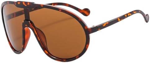 

Винтажные солнцезащитные очки-комбинезон 2027 года для женщин и мужчин, желтые, увеличенного размера, женские солнцезащитные очки с защитой от УФ-излучения UV400 MTZJH, Leopard Tea