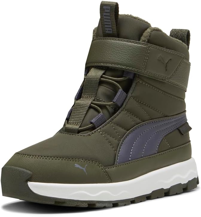 Детские ботинки PUMA Kids Boys Evolve Puretex Snow повседневные на низком голенище - зеленые — фото 2