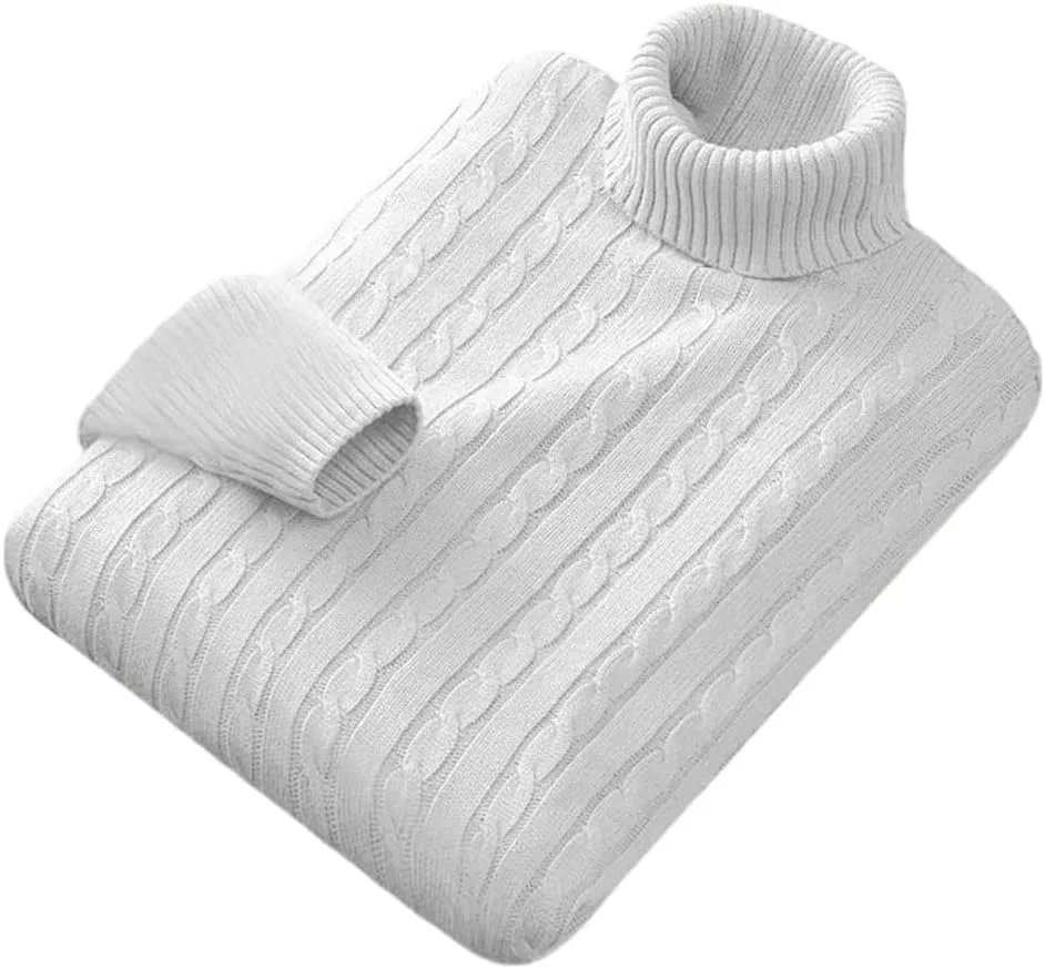 

Мужской зимний водолазка толстый свитер Casual Turtle Neck однотонный теплый облегающий