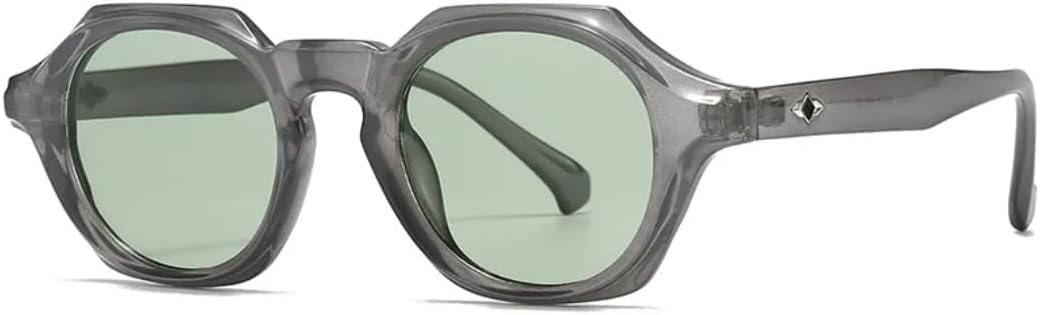 

Модные женские и мужские винтажные солнцезащитные очки из толстого ацетата с защитой от УФ-излучения UV400, поляризованные, в стиле ретро, ​​многоугольные VFDHN, Tyj509-5