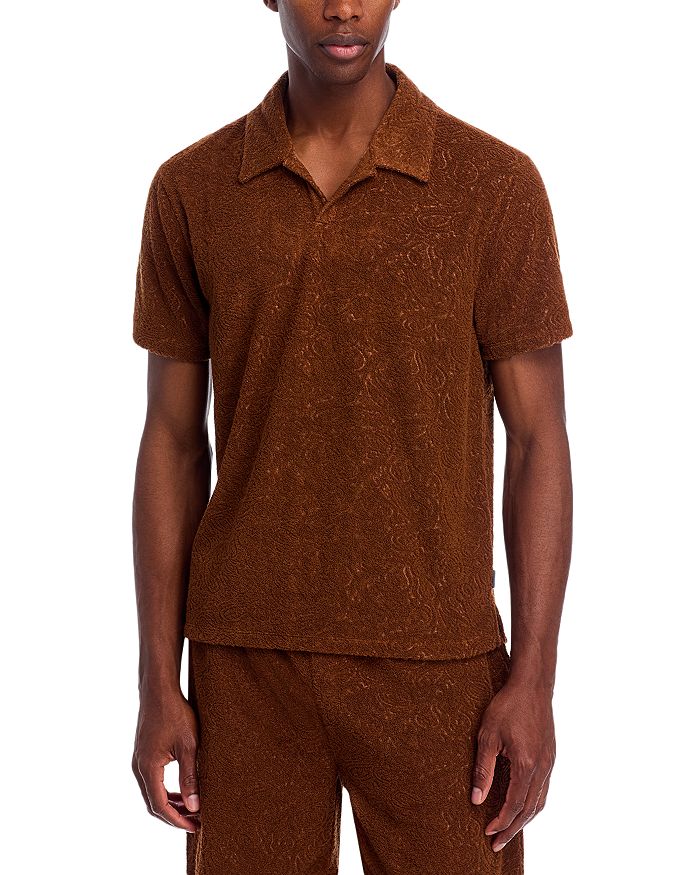 

Поло Chuck Terry с махровой тканью John Varvatos, коричневый