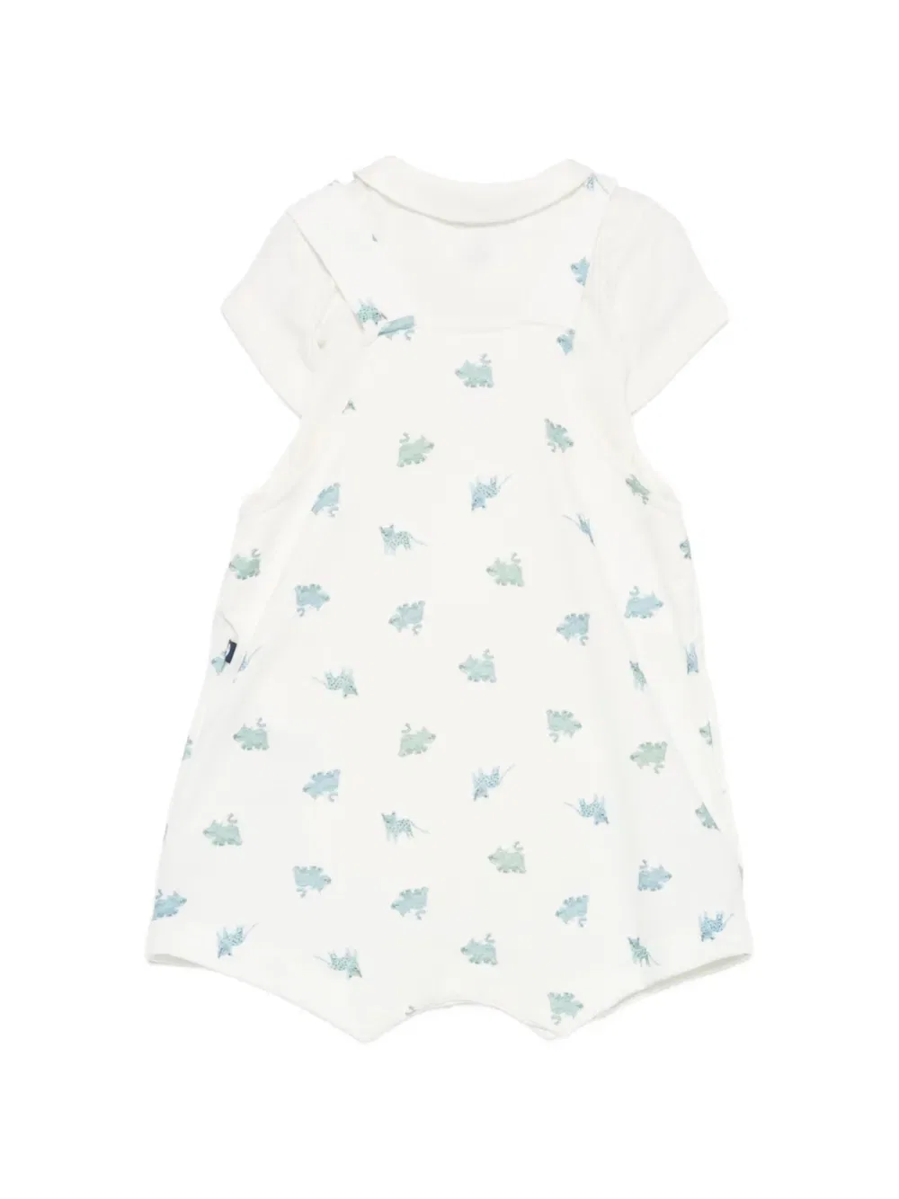 Комбинезон с воротником Питера Пэна Petit Bateau, белый — фото 2