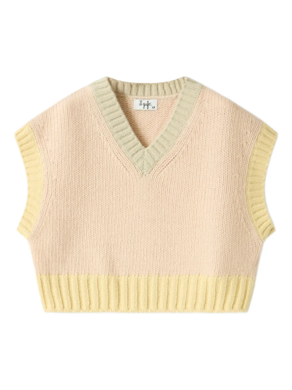 

Топ в рубчик с V-образным вырезом Il Gufo, розовый