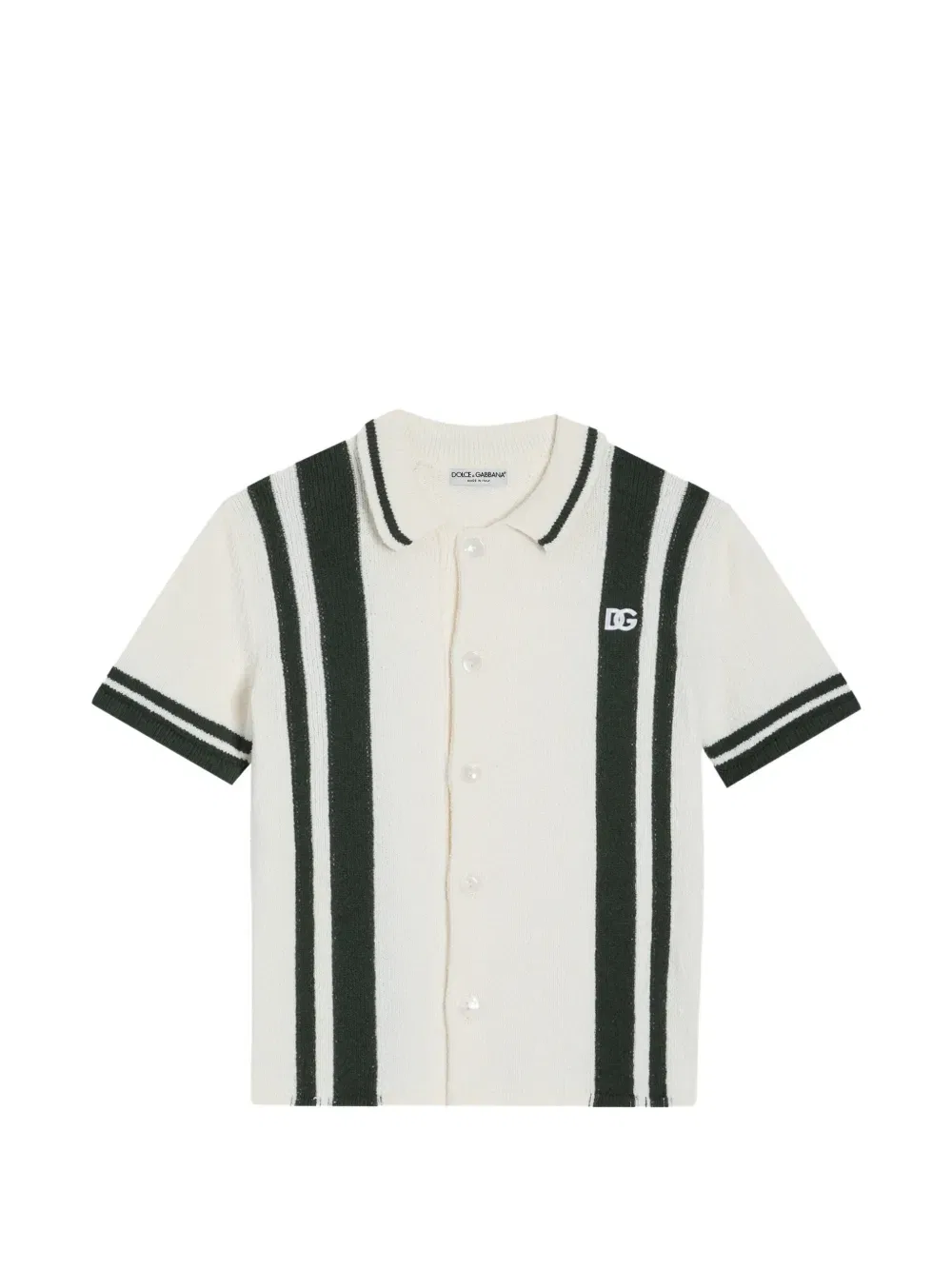 Вязаная рубашка с интарсией Dolce & Gabbana Kids, нейтральный