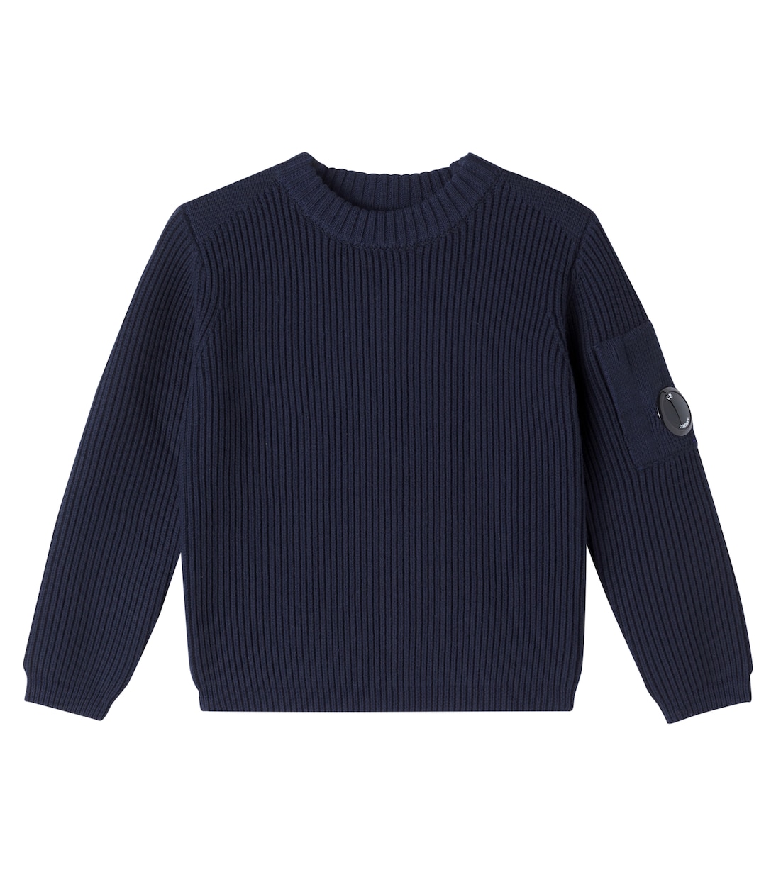 

Свитер из хлопковой смеси с рубчатым узором C.P. Company Kids, Total Eclipse Blue