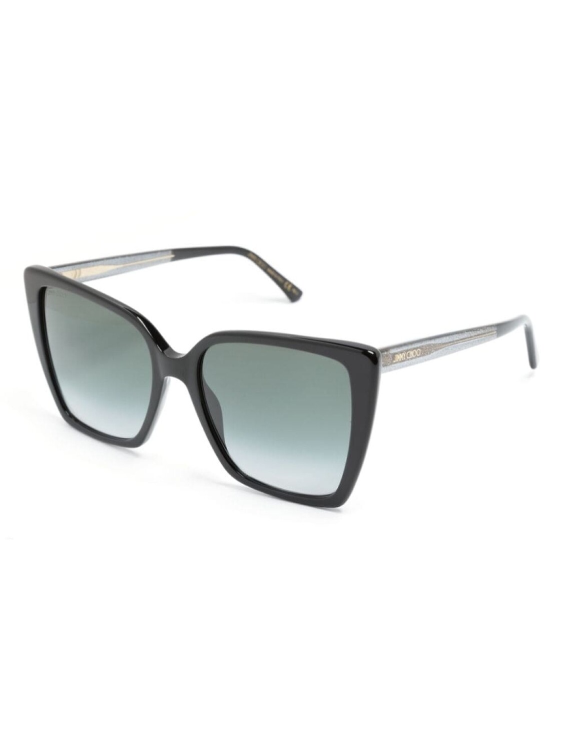 

Jimmy Choo Eyewear солнцезащитные очки в массивной оправе с блестками, черный