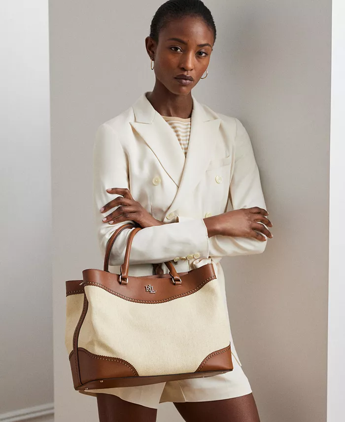 

Сумка-мешок Marcy Straw & Leather Lauren Ralph Lauren, коричневый/бежевый