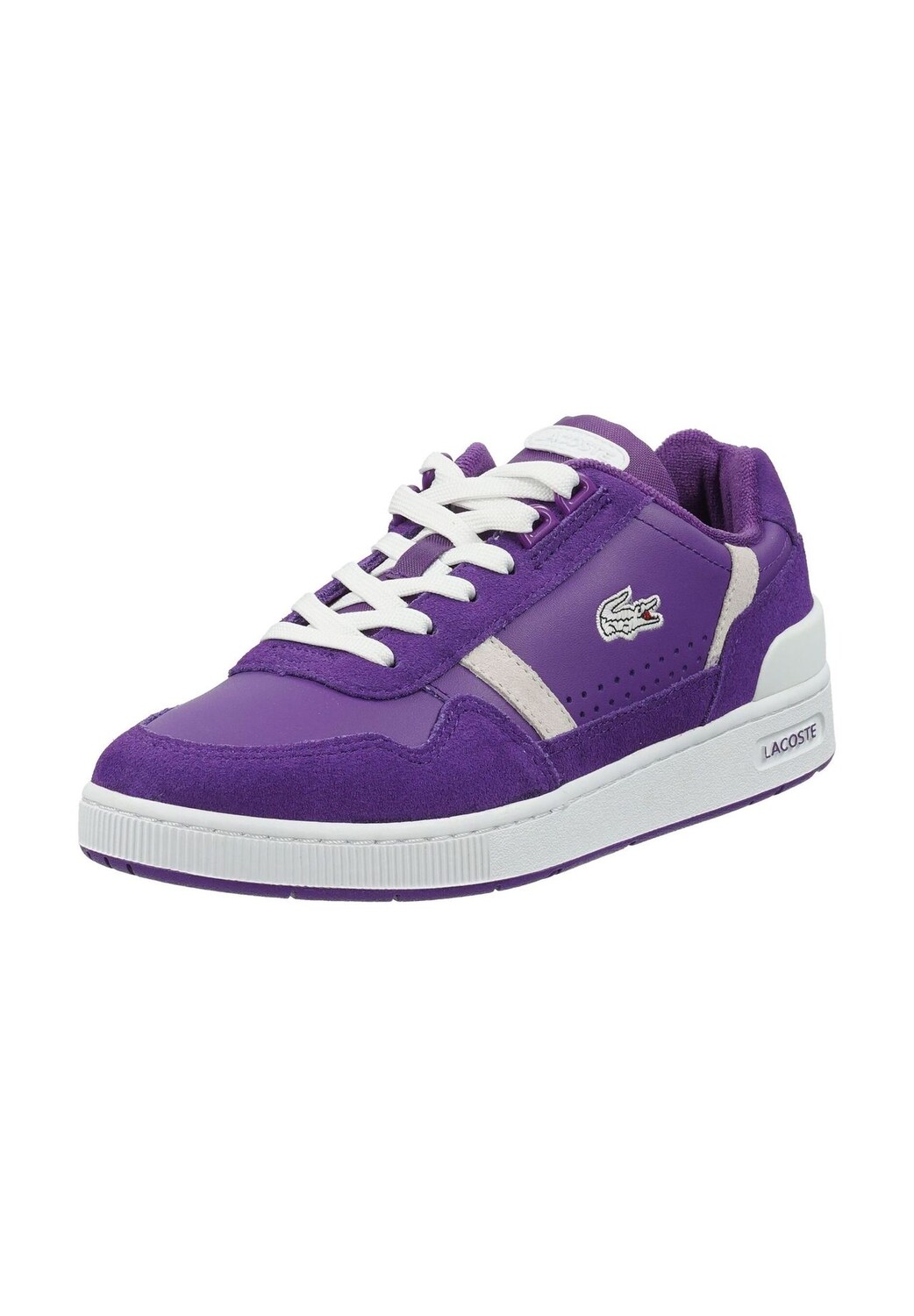 Кроссовки из кожи/текстиля LACOSTE, цвет Purple