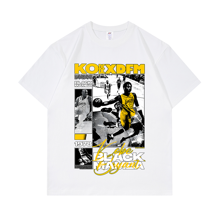 

XDFM Американская Black Mamba хлопковая футболка Heavyweight 100% Cotton свободного кроя унисекс