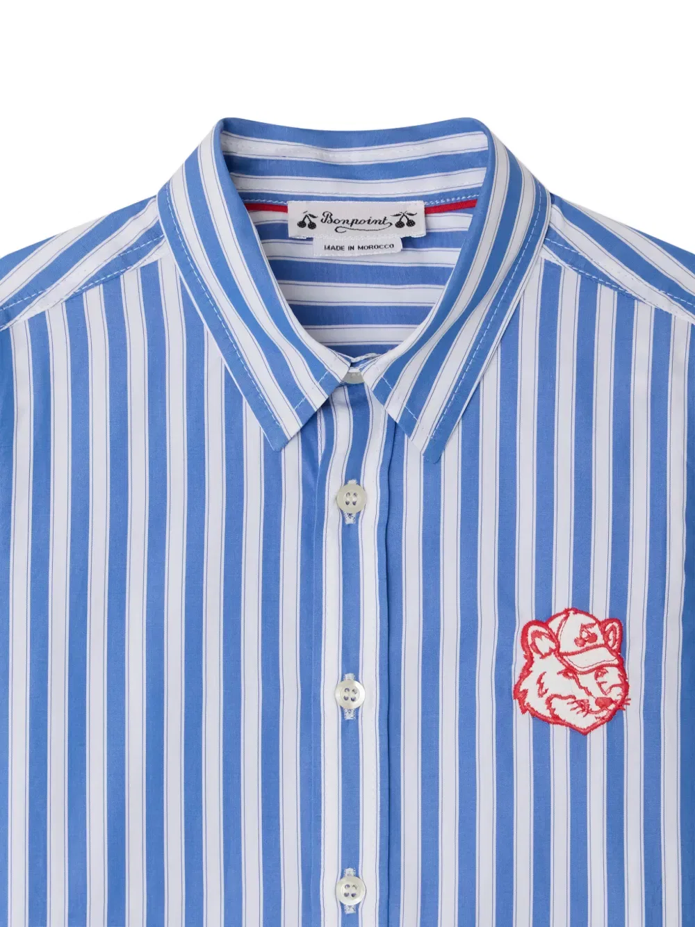 Полосатая рубашка Tangui из коллаборации с Maison Kitsune Bonpoint, синий — фото 3