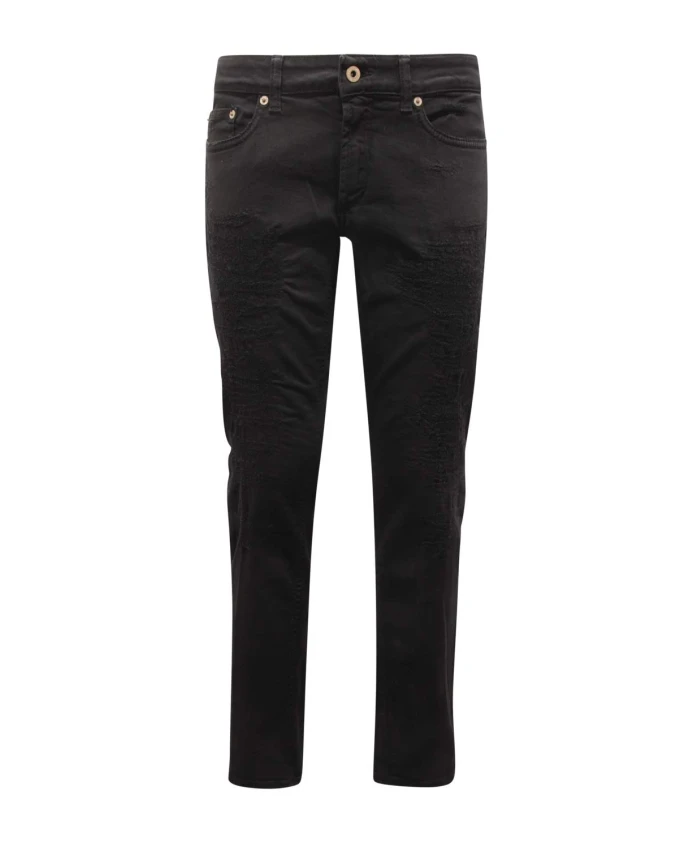 

Рваные брюки, изготовленные в Италии. Dondup, черный