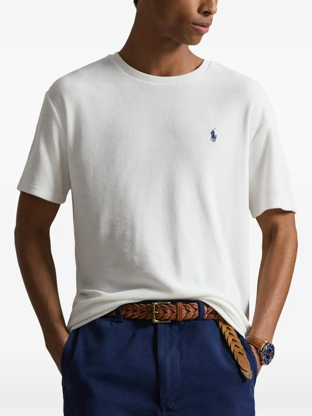 Футболка с короткими рукавами и логотипом Polo Ralph Lauren, белый — фото 3