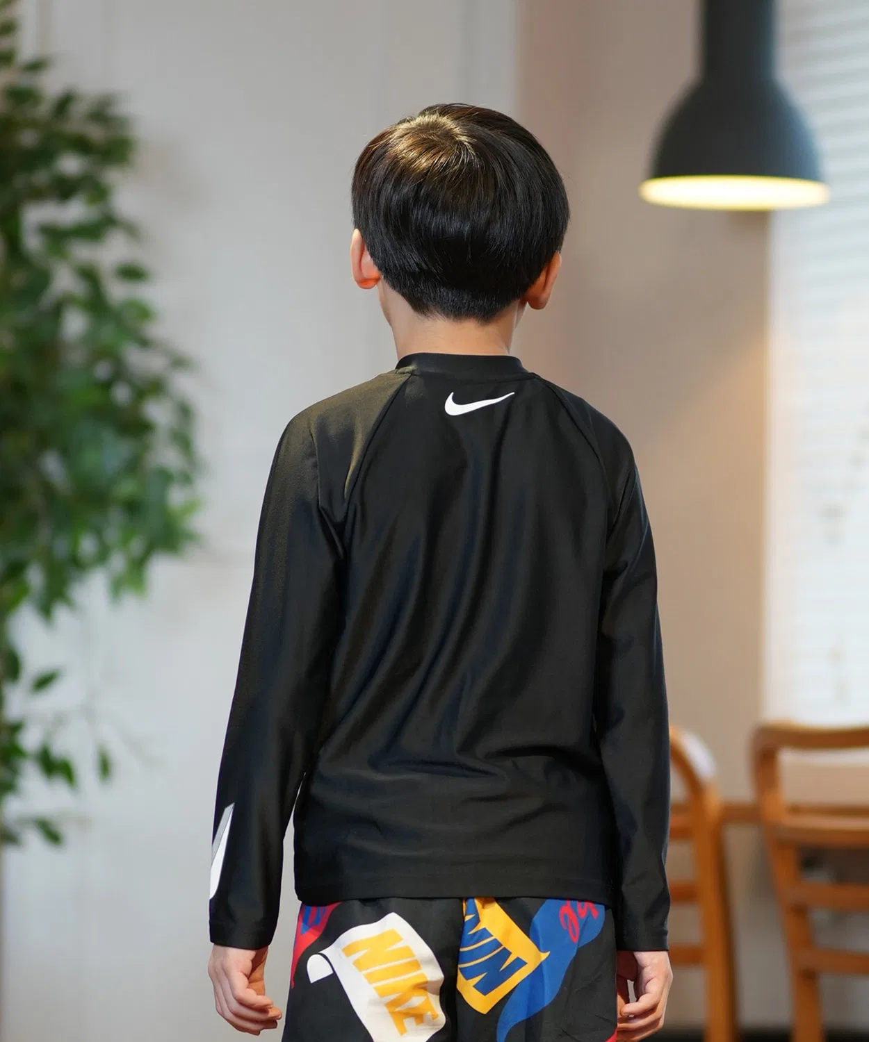 Рашгард детский NIKE с защитой UV, Dri-FIT, чёрный — фото 2