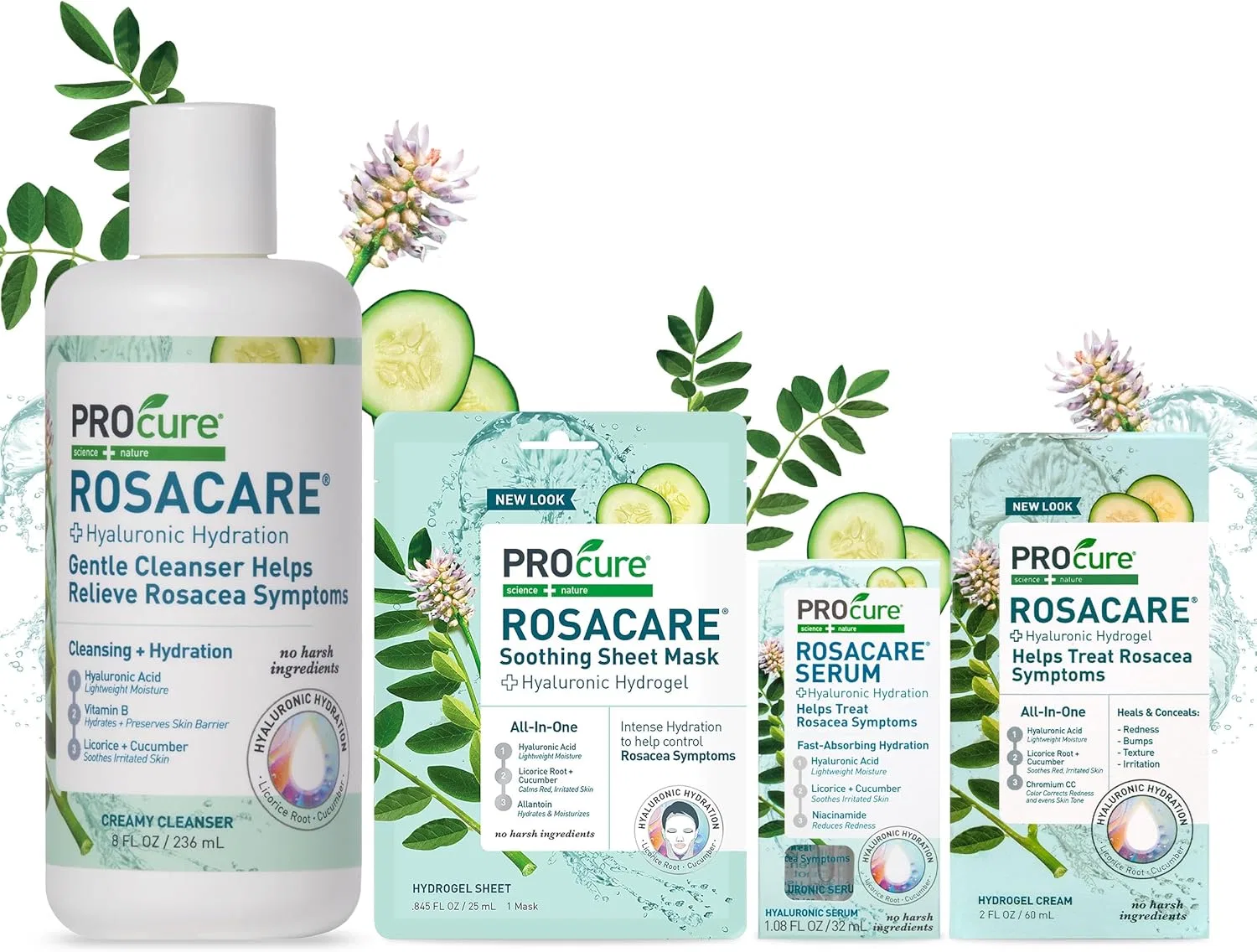 Маска для лица Procure — Гель для лица Rosacare Hydrogel с гиалуроновой кислотой 2 упаковки, 113.4 г — фото 3