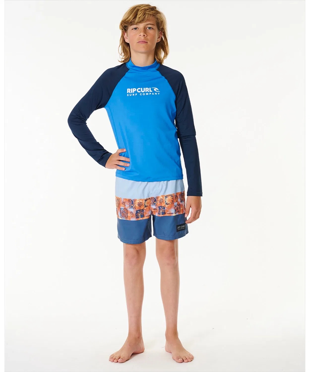 Лонгслив рашгард Rip Curl K SHOCK UPF L/S-BOY, полиэстер, красный — фото 2