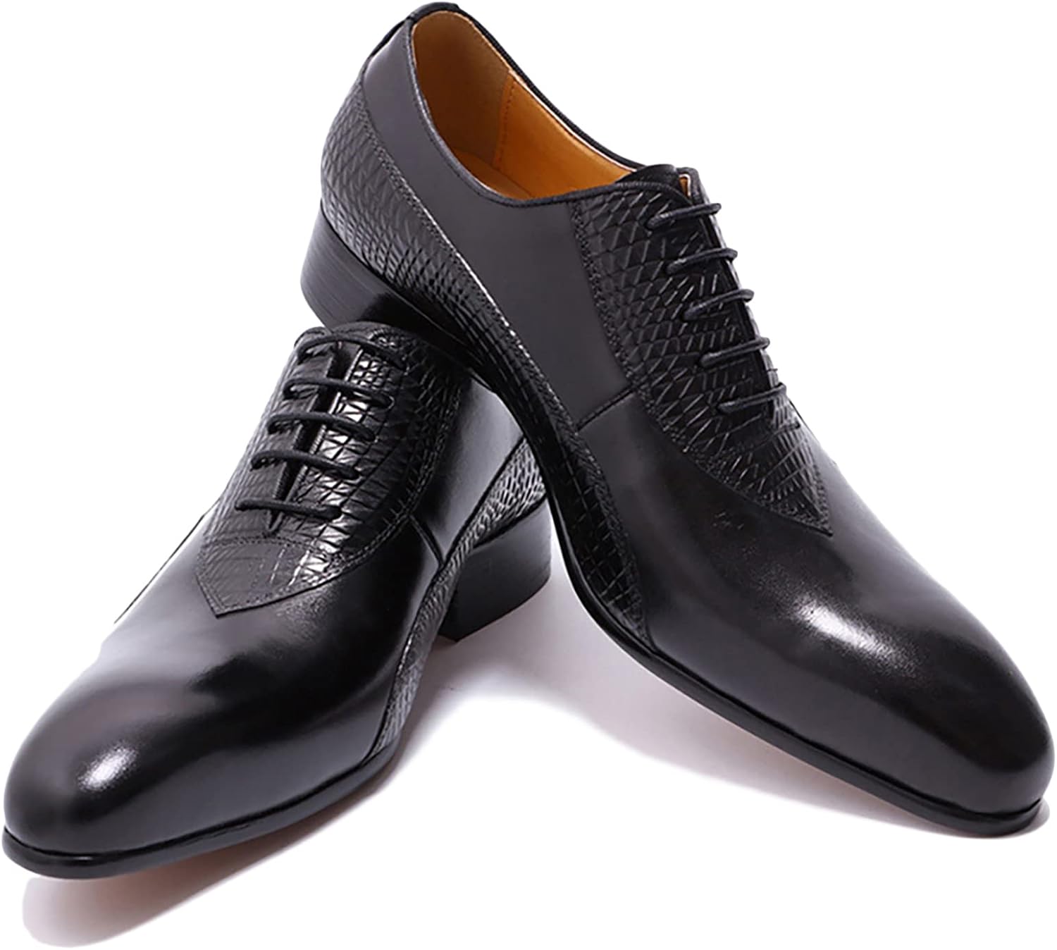 

Мужские кожаные дерби на шнуровке, классические оксфорды, офисная и свадебная обувь для мужчин, черные, 42 Generic