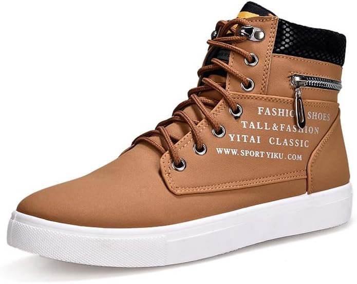 

Модные британские высокие кеды из канвы для мужчин - с шнуровкой, повседневные и универсальные, с декоративной молнией Azttoztto, хаки