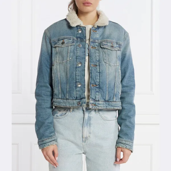 

Утепленная джинсовая куртка узкого кроя с тедди izzie ack Tommy Hilfiger, синий