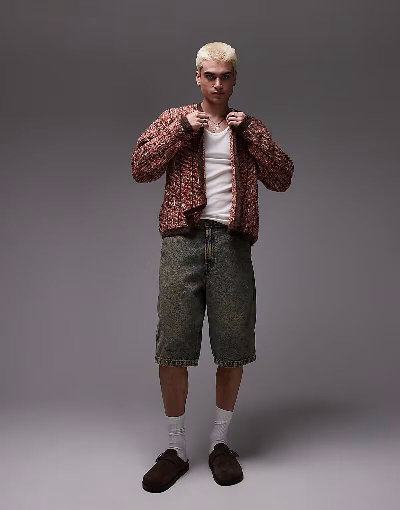 

Свободные джинсовые шорты Dickies Madison цвета индиго с желтыми вставками