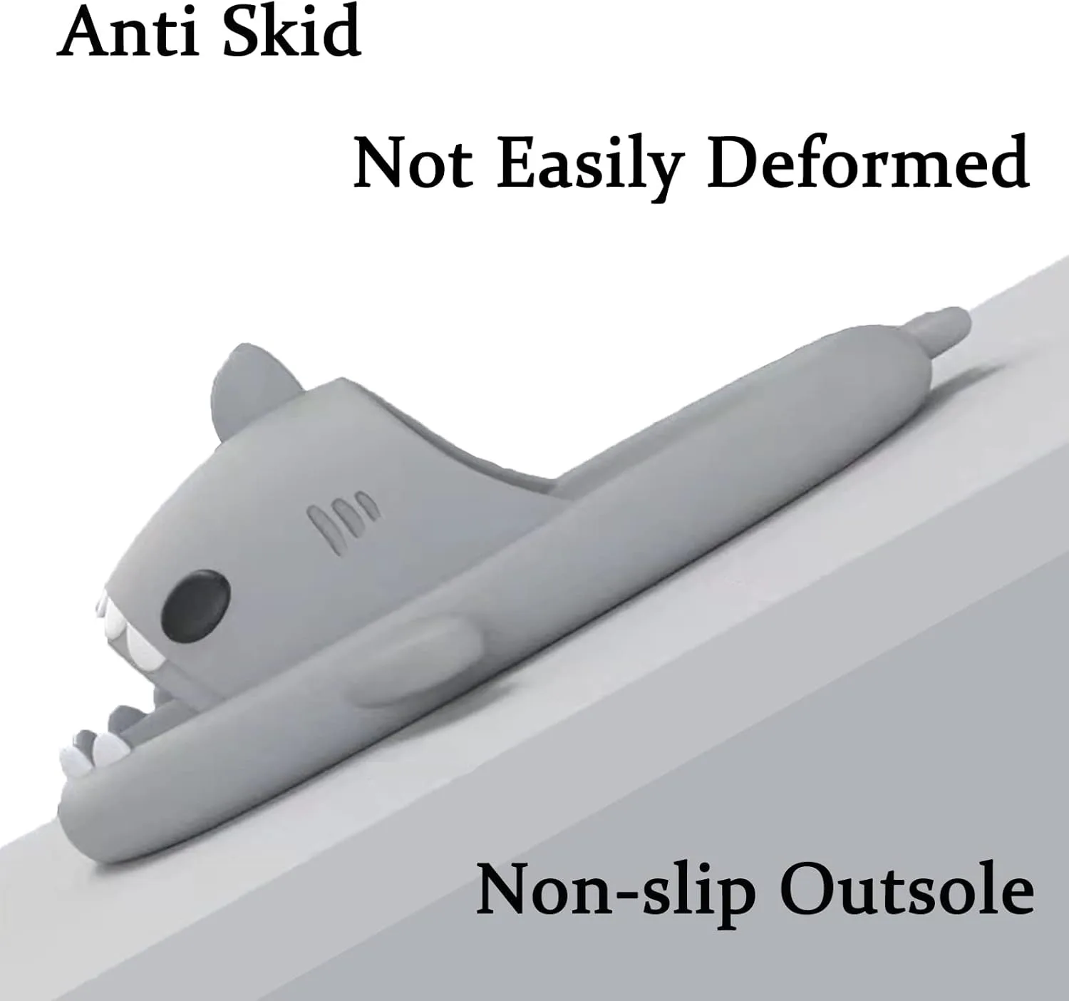 

Шлепанцы Sharllen Shark для женщин и мужчин с милым забавным мультяшным дизайном, противоскользящие, с открытым носком, легкие летние шлепанцы с акулой, светло-серый