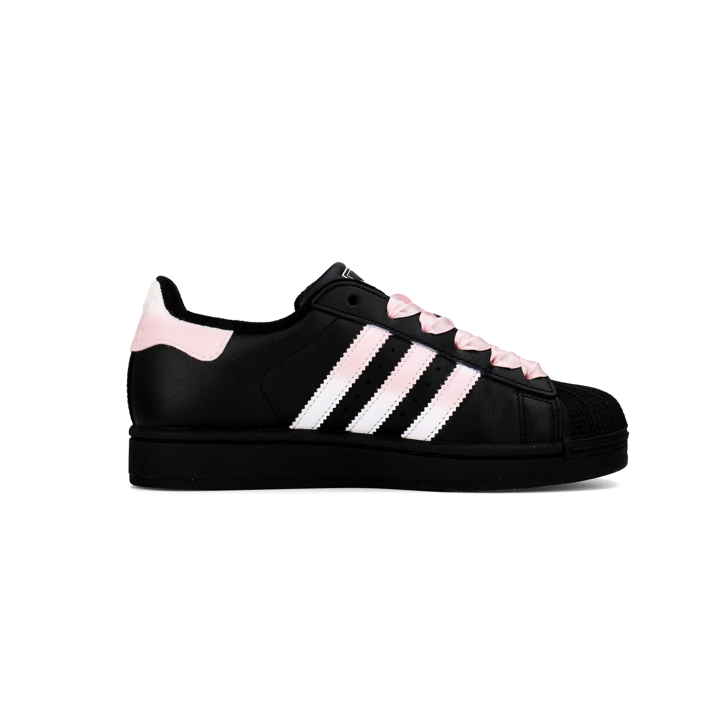 Adidas Originals Кроссовки для скейтбординга Superstar 2 Pink Black Sweet Star, низкие, с кожаной подкладкой и амортизацией, для детей, унисекс, розовые — фото 4