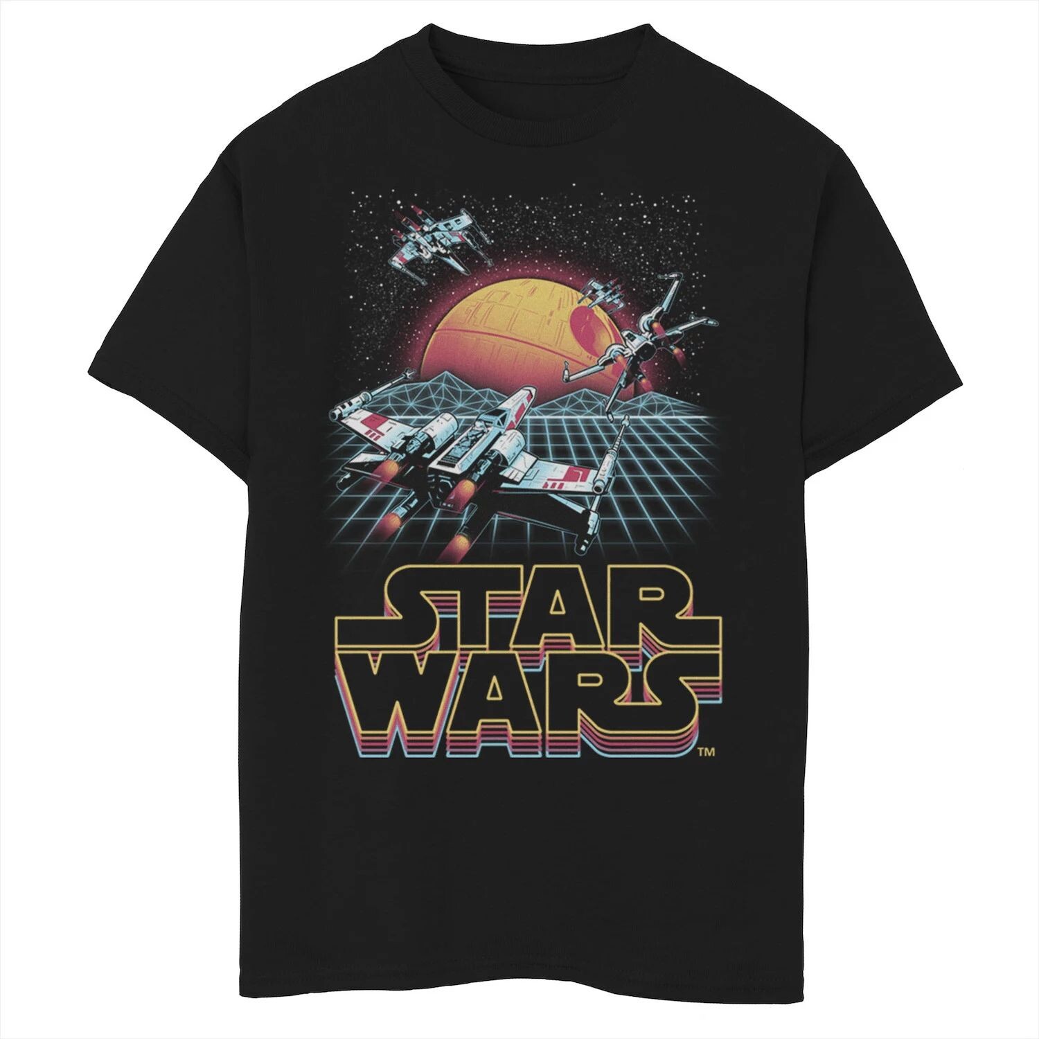 

Футболка с графическим плакатом X-Wing и сеткой «Звездные войны» для мальчиков 8–20 лет Star Wars