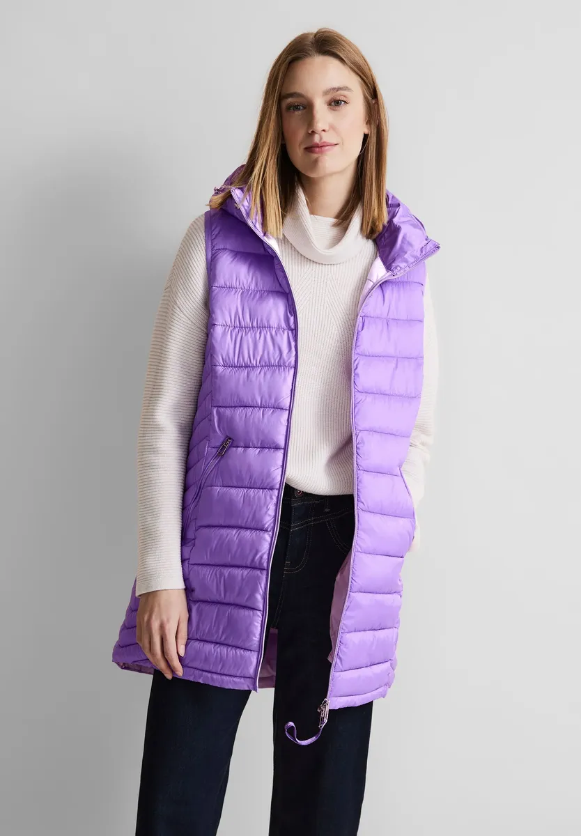 

STREET ONE стеганый жилет, однотонный, цвет Shiny Lilac