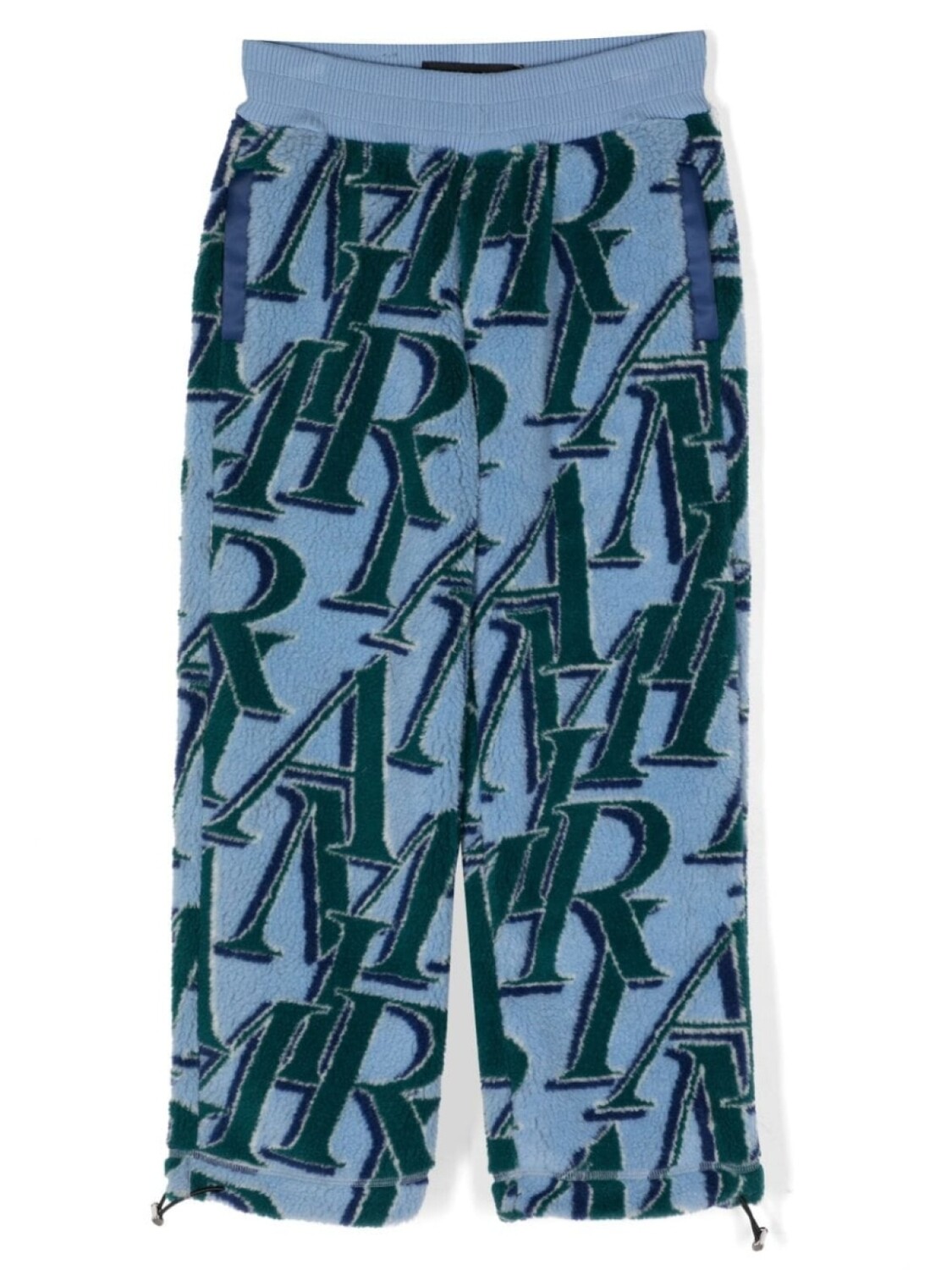 

AMIRI KIDS logo-print fleece-texture track pants, синий