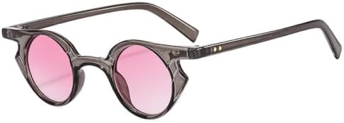 

Сексуальные круглые солнцезащитные очки для женщин, модные солнцезащитные очки в маленькой оправе с защитой от УФ-излучения UV400, панк-стиль, ретро-очки UV400 MTZJH, C7gray-pink