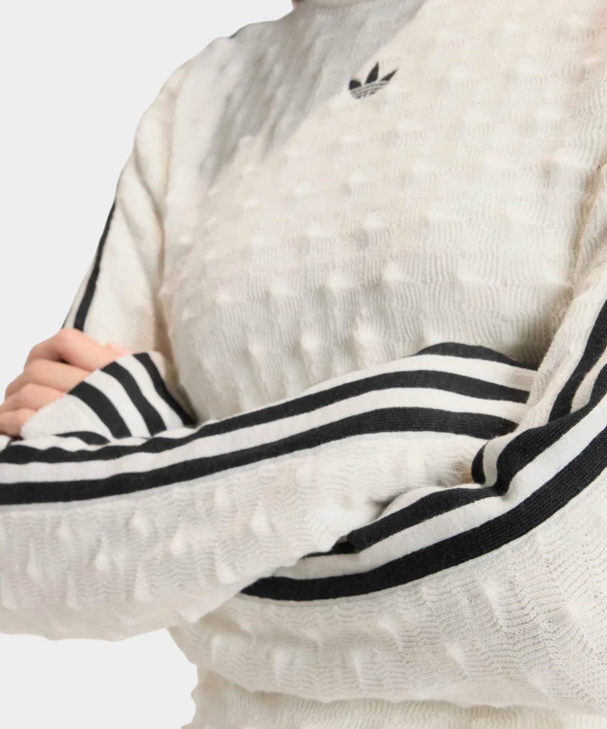 Свитшот adidas Slim LS TEE с рельефным трикотажем, чёрный — фото 4