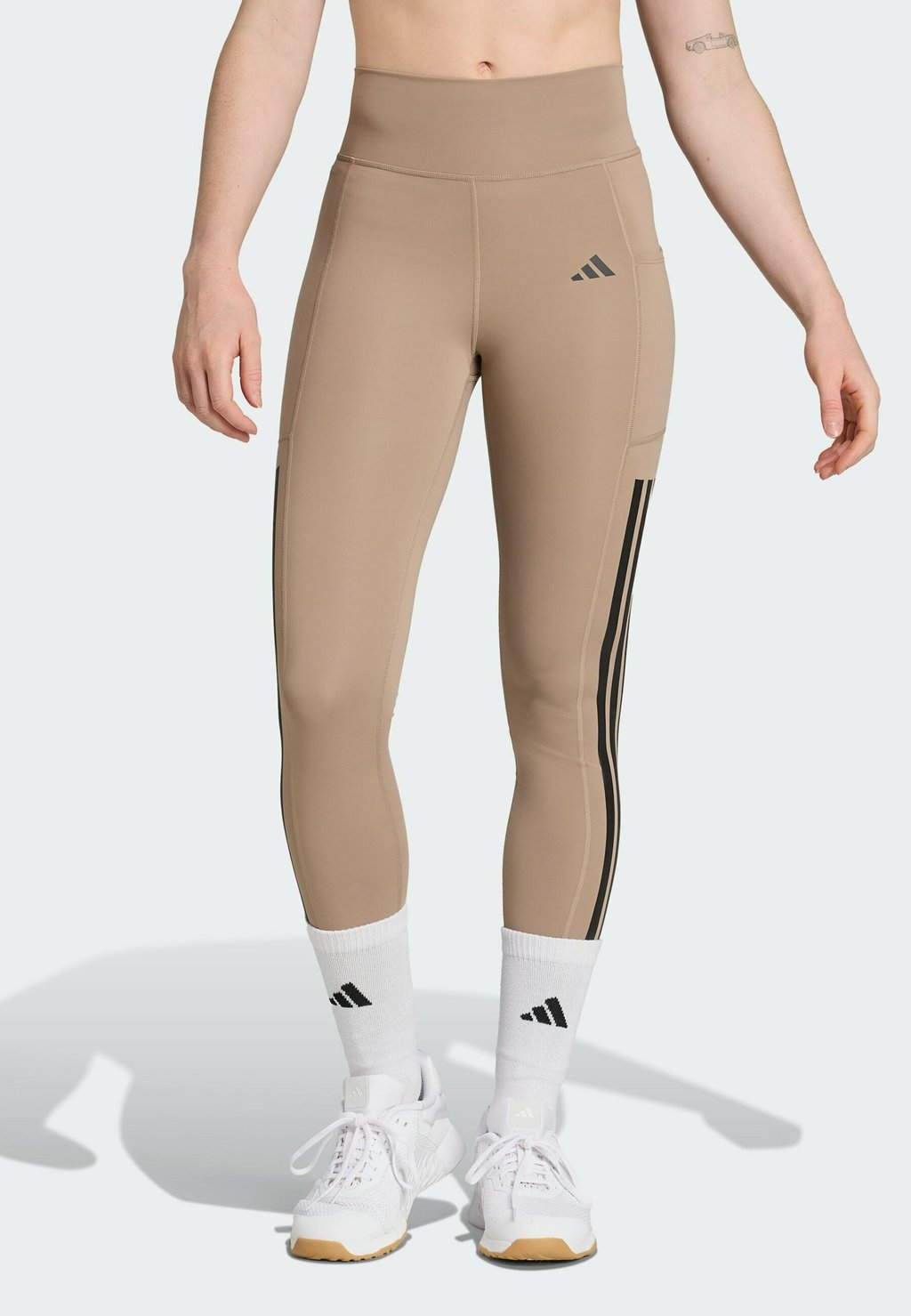 

Леггинсы OPTIME 3-STRIPES FULL LENGTH Adidas Performance, коричневый