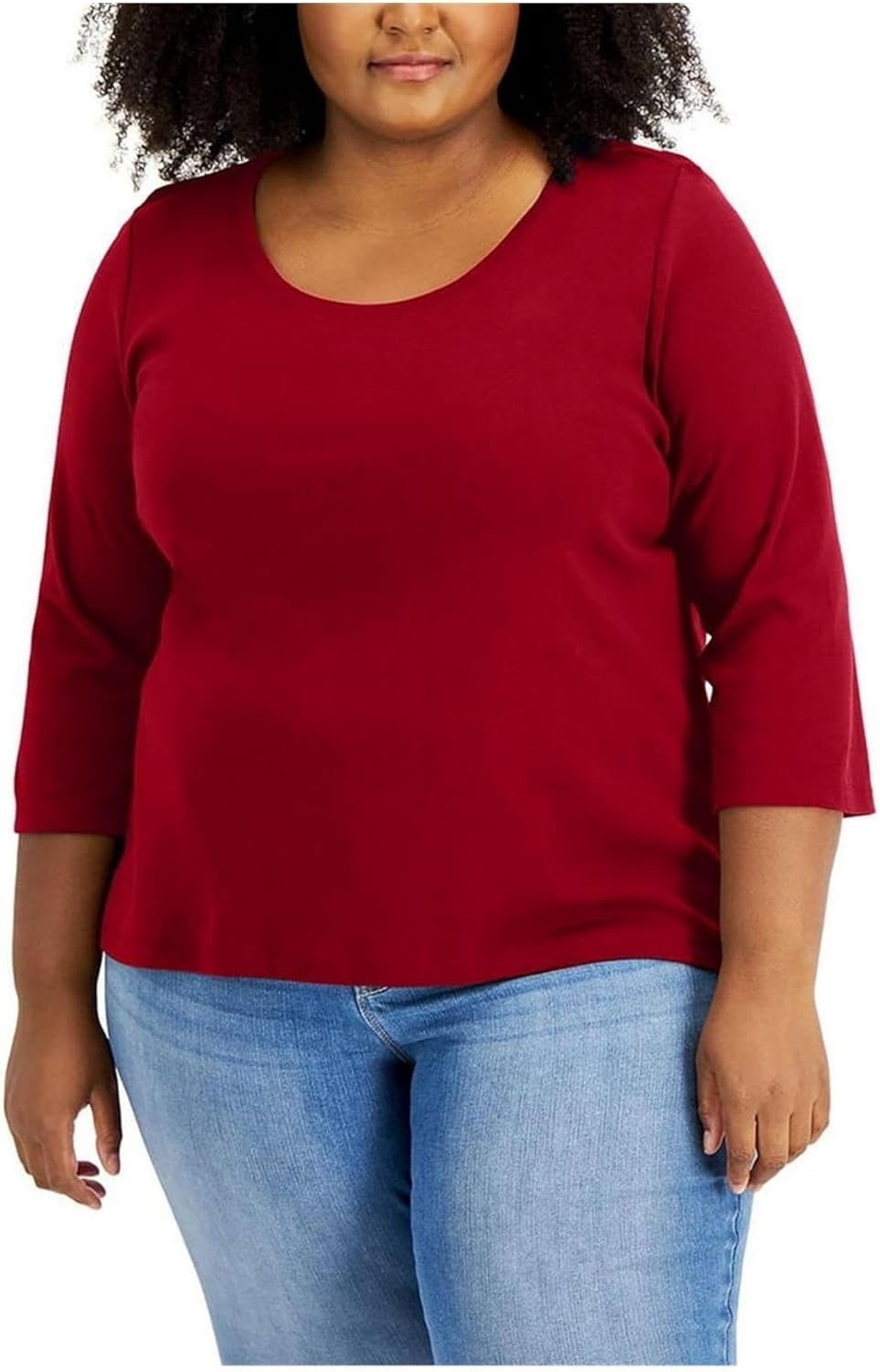 

Женская базовая футболка Tommy Hilfiger с ребристой отделкой, Fiery Crimson