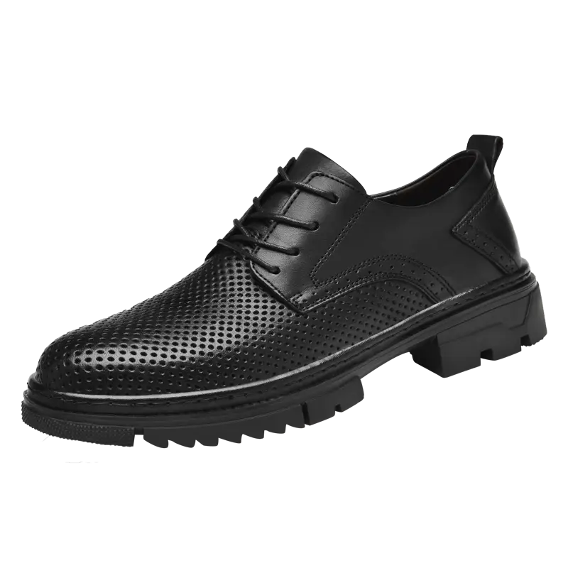 

Повседневные кожаные туфли мужские BOLE, Black Cut-Out