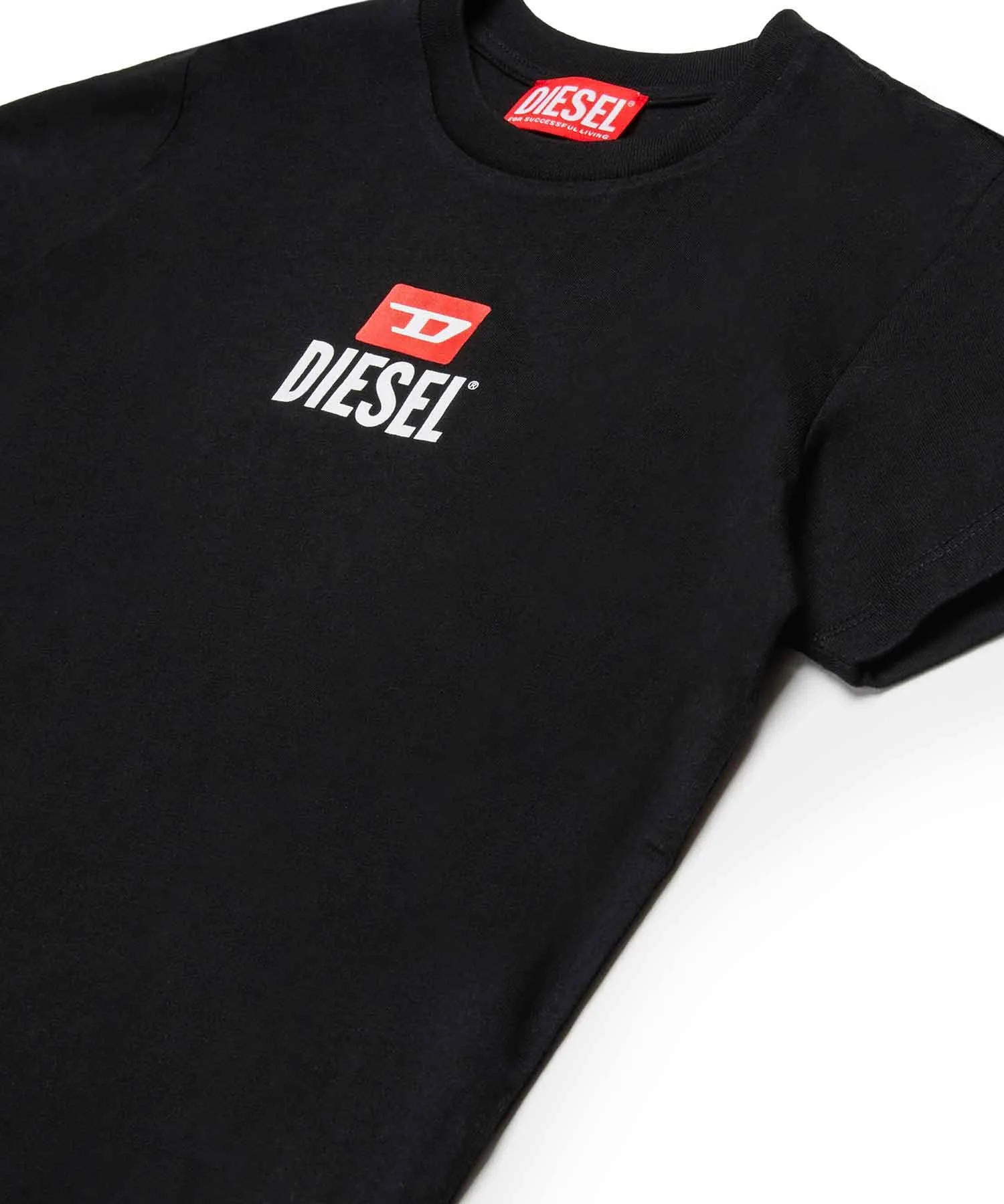 Унисекс футболка с логотипом DIESEL KIDS тёмно-синяя — фото 3