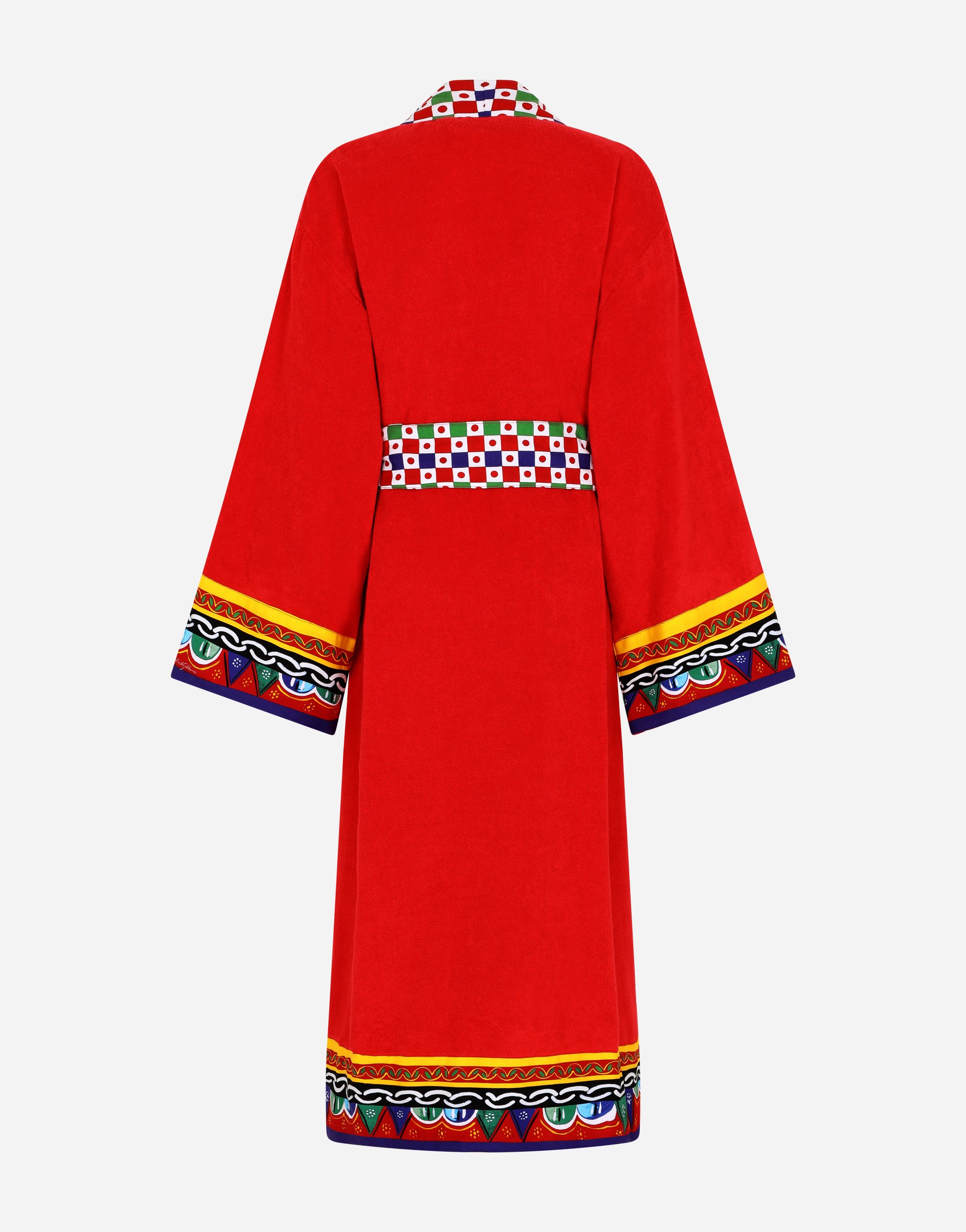 Хлопковый махровый халат Dolce & Gabbana, мультиколор — фото 2