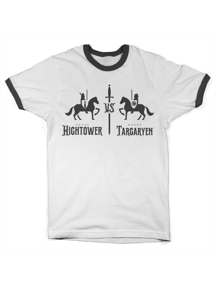 

Футболка Hightower Vs Targaryen Ringer Tee House Of The Dragon, белый