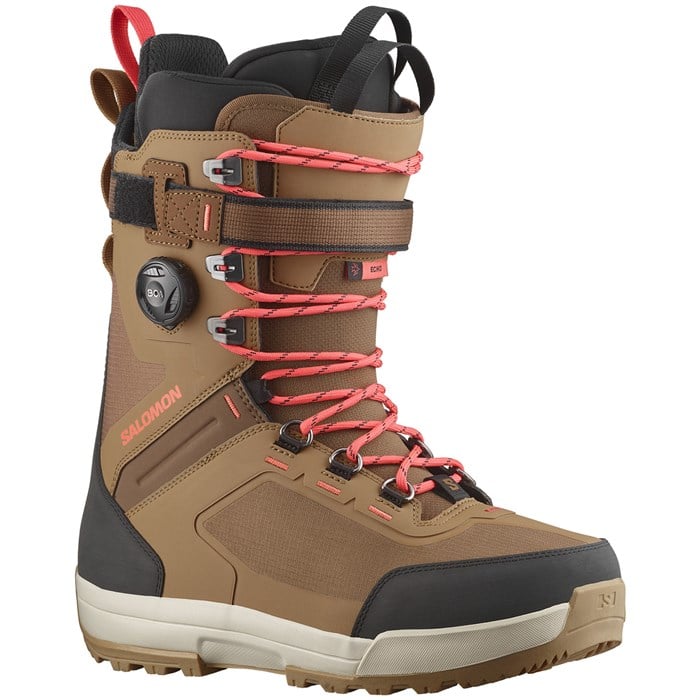 

Ботинки для сноуборда Echo Lace SJ Boa 2025 Salomon, Tobacco Brown/Black/Hot Coral