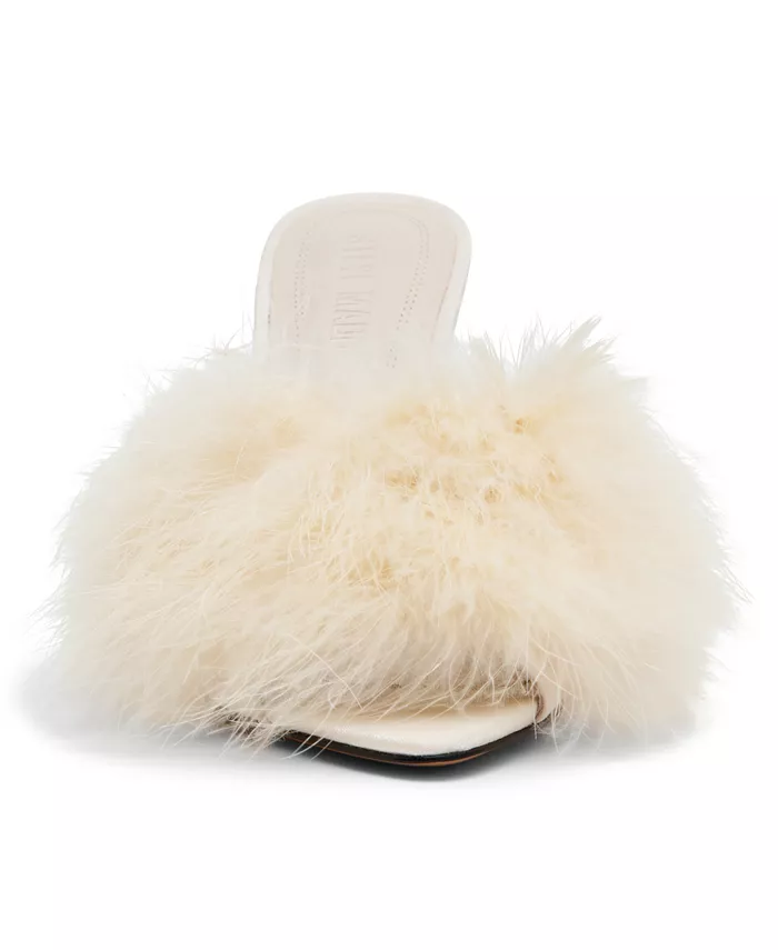 Женские босоножки-мюли Ashbey Feather Stiletto Steve Madden, загар/бежевый — фото 3