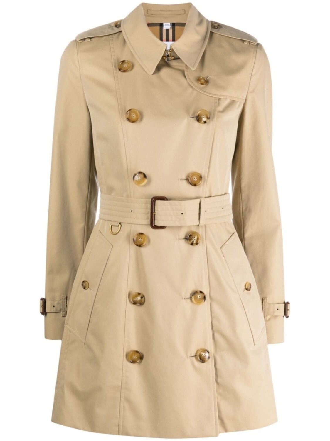 

Burberry тренч Short Kensington, нейтральный цвет