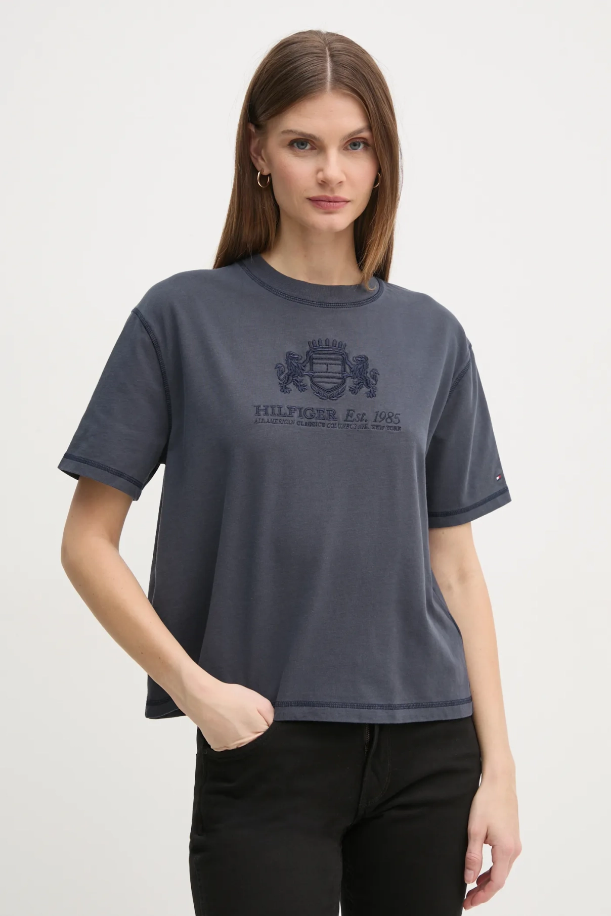 

Хлопковая футболка Tommy Hilfiger, синий