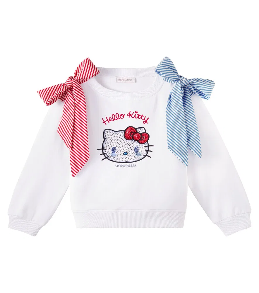 X Толстовка с бантиком Hello Kitty Monnalisa, белый