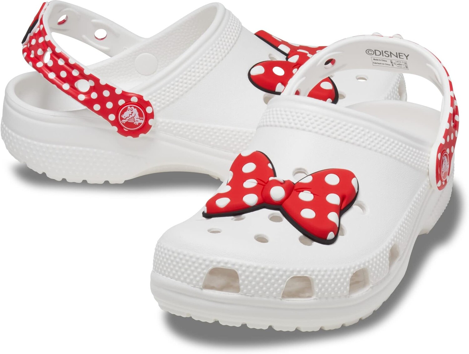 

Сабо Disney Minnie Mouse Classic Clog Crocs, белый/красный