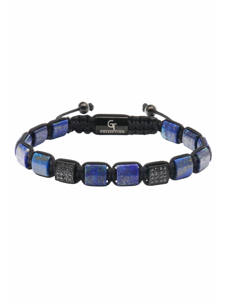 

GT COLLECTION Браслет из плоских бусин синего цвета