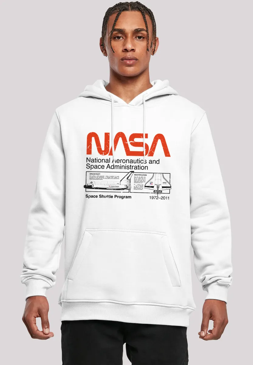 

F4NT4STIC Толстовка "NASA Classic Space Shuttle White", мужская, премиум-мерч, приталенный крой, толстовка с принтом, белый