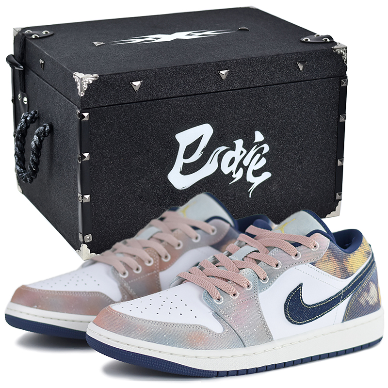 

Jordan Кроссовки Air 1 Vintage баскетбольные мужские низкие сине-розовые "Вечернее сияние моря" подарочная коробка 09, цвет Evening Glow Sea-Gift Box 09