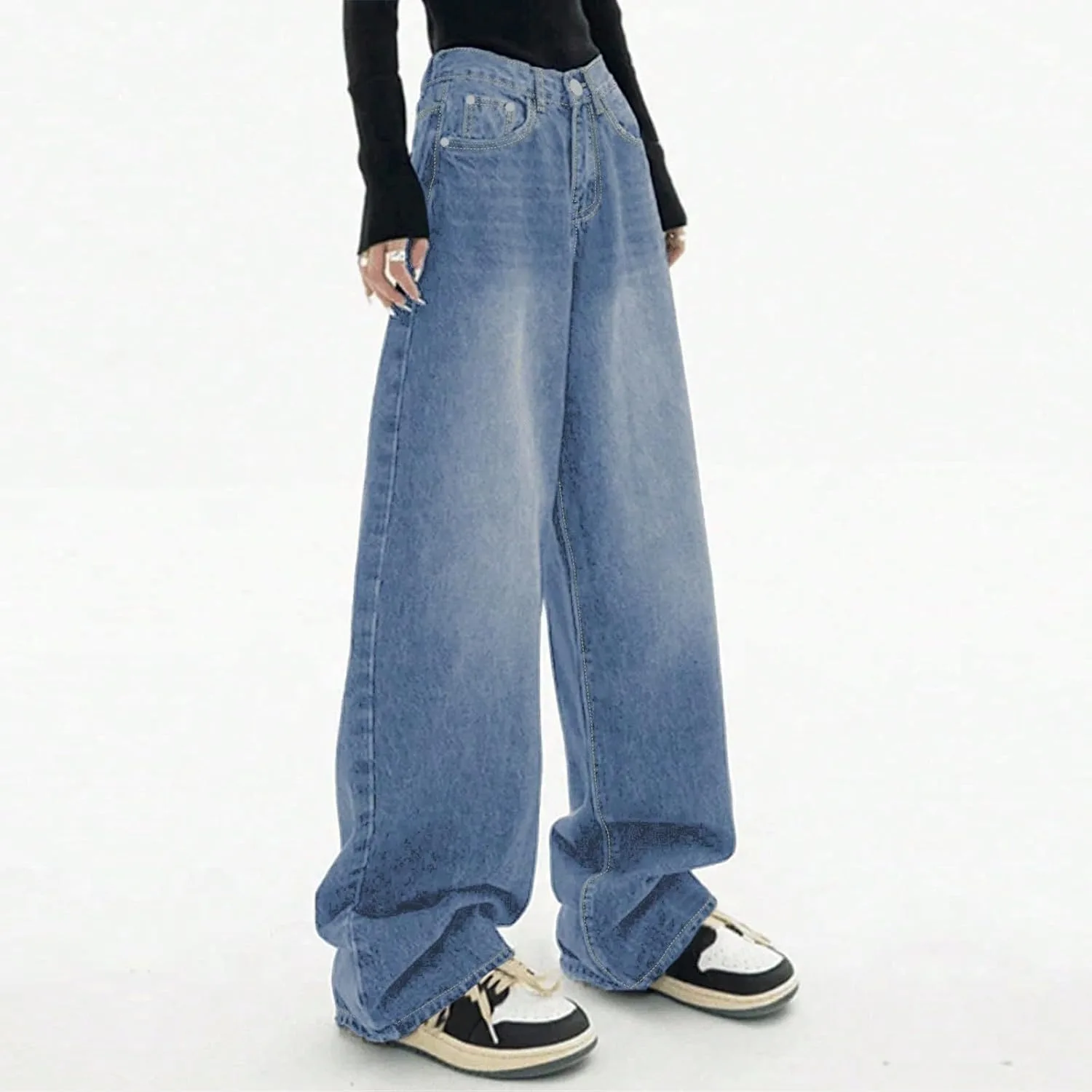 Джинсы женские High Waisted Wide Leg Cargo — фото 4