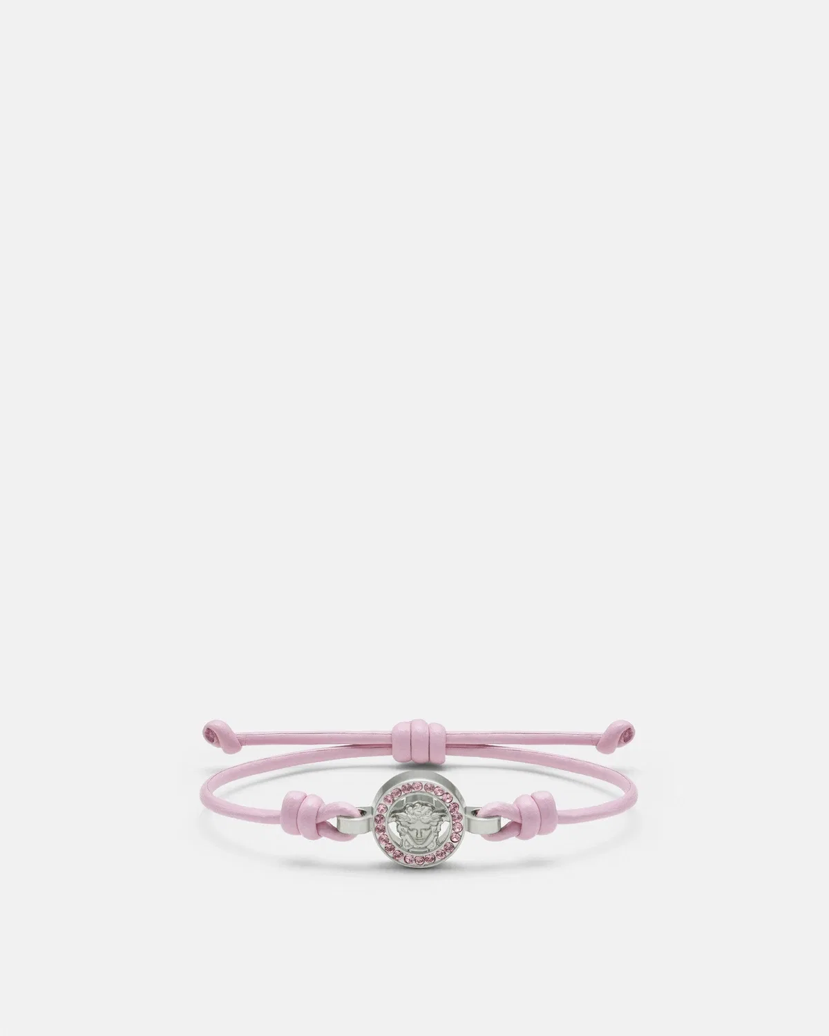 Браслет из кожи с кристаллами Medusa '95 VERSACE, розовый