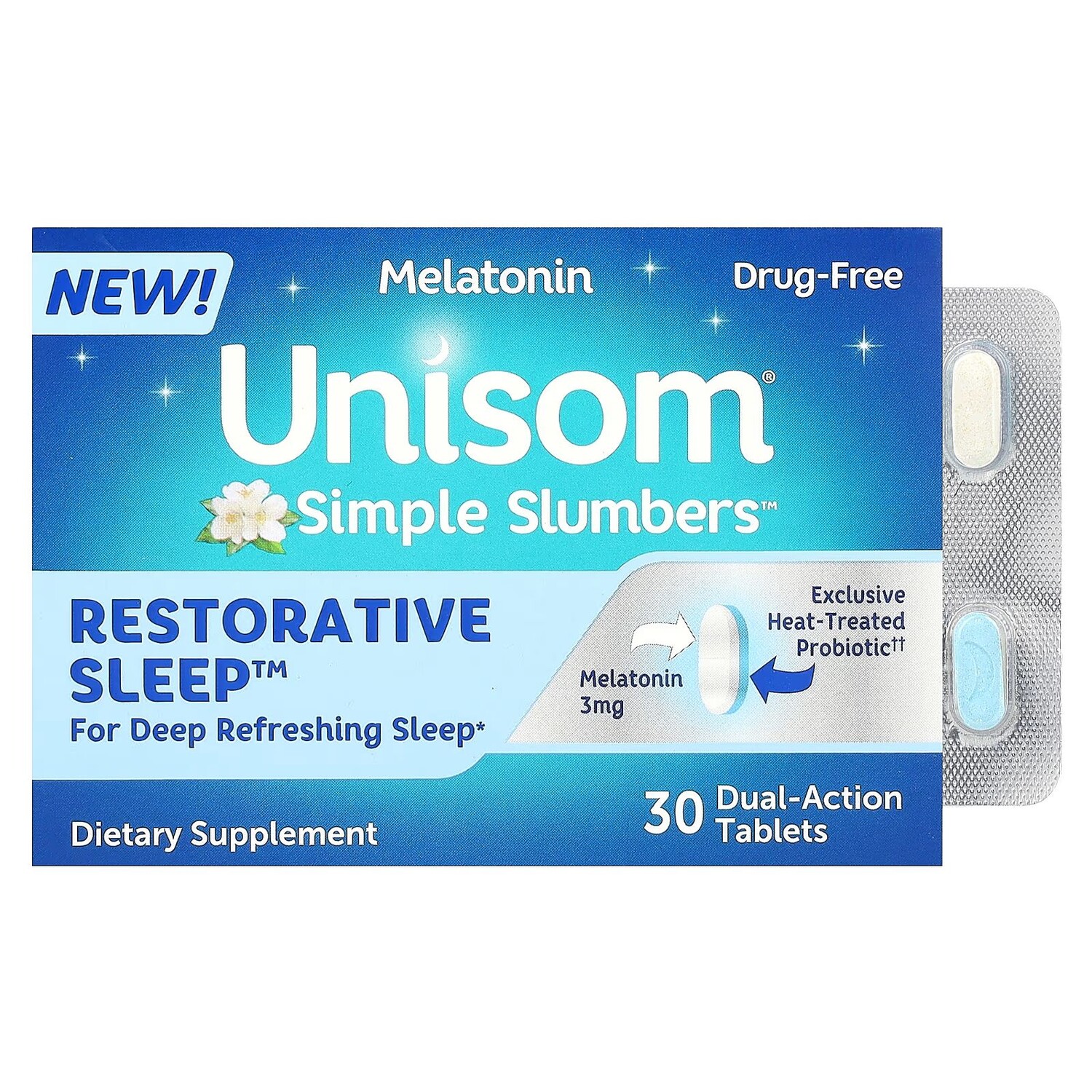 

Simple Slumbers, Восстанавливающий сон, 30 таблеток двойного действия Unisom